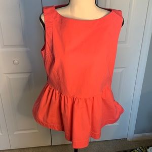 Kate Spade Live Colorfully Salmon Peplum Top